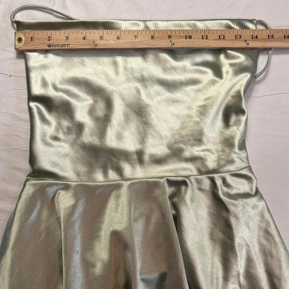 Strappy Lace Up Back‎ Mini Dress Sage Green Large Excellent Festival Fairy